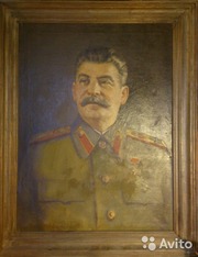 Картина,  холст,  масло. Портрет И.В.Сталина (до 45-го года)